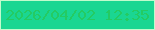 文字の大きさ：5、枠の色：c1fbcd、背景の色：1ad692、文字の色：24cb63 無料ブログパーツのブログ時計
