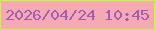 文字の大きさ：3、枠の色：c1fc41、背景の色：f5a9b3、文字の色：a55bb5 無料ブログパーツのブログ時計
