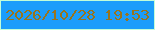 文字の大きさ：1、枠の色：c1fdd9、背景の色：1b9dfb、文字の色：98741e 無料ブログパーツのブログ時計