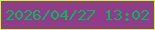 文字の大きさ：3、枠の色：c1ff2e、背景の色：903c88、文字の色：04b85b 無料ブログパーツのブログ時計