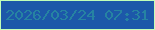 文字の大きさ：4、枠の色：c1ffb8、背景の色：1c58a9、文字の色：2683a2 無料ブログパーツのブログ時計