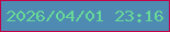文字の大きさ：5、枠の色：c20049、背景の色：4e8ab1、文字の色：67d998 無料ブログパーツのブログ時計