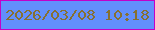 文字の大きさ：3、枠の色：c200c9、背景の色：628ffc、文字の色：867031 無料ブログパーツのブログ時計