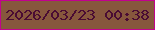 文字の大きさ：1、枠の色：c2028e、背景の色：87573d、文字の色：4a0c33 無料ブログパーツのブログ時計