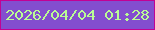 文字の大きさ：4、枠の色：c20294、背景の色：834ecf、文字の色：bafc95 無料ブログパーツのブログ時計