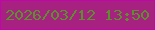 文字の大きさ：3、枠の色：c203ae、背景の色：a72280、文字の色：5a912d 無料ブログパーツのブログ時計