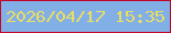 文字の大きさ：3、枠の色：c20426、背景の色：83afe7、文字の色：e9de63 無料ブログパーツのブログ時計