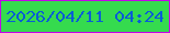 文字の大きさ：2、枠の色：c204e9、背景の色：35db4e、文字の色：095dd5 無料ブログパーツのブログ時計