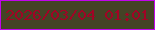 文字の大きさ：3、枠の色：c204ed、背景の色：444326、文字の色：a10425 無料ブログパーツのブログ時計