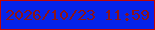 文字の大きさ：2、枠の色：c20501、背景の色：0623e9、文字の色：8b1417 無料ブログパーツのブログ時計