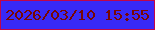 文字の大きさ：5、枠の色：c20549、背景の色：3929f6、文字の色：780703 無料ブログパーツのブログ時計