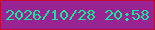文字の大きさ：1、枠の色：c20736、背景の色：992392、文字の色：11e998 無料ブログパーツのブログ時計