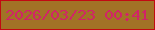 文字の大きさ：5、枠の色：c20912、背景の色：a27226、文字の色：d12467 無料ブログパーツのブログ時計