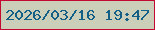 文字の大きさ：2、枠の色：c20930、背景の色：cbcfba、文字の色：145f86 無料ブログパーツのブログ時計
