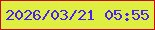 文字の大きさ：5、枠の色：c20b1c、背景の色：dfef41、文字の色：481ff7 無料ブログパーツのブログ時計