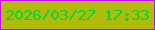 文字の大きさ：5、枠の色：c20bef、背景の色：b1bb0b、文字の色：01d72d 無料ブログパーツのブログ時計