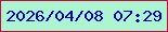 文字の大きさ：5、枠の色：c20c3f、背景の色：abf5d1、文字の色：0300b4 無料ブログパーツのブログ時計