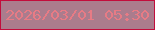 文字の大きさ：5、枠の色：c20d3c、背景の色：ab7c8d、文字の色：e77b85 無料ブログパーツのブログ時計