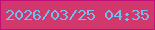 文字の大きさ：4、枠の色：c20e78、背景の色：d1396d、文字の色：6fbff3 無料ブログパーツのブログ時計