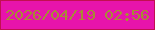 文字の大きさ：5、枠の色：c20f50、背景の色：e714ab、文字の色：a78b35 無料ブログパーツのブログ時計