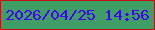 文字の大きさ：3、枠の色：c2100f、背景の色：3e9e65、文字の色：4301f8 無料ブログパーツのブログ時計