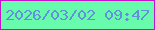 文字の大きさ：2、枠の色：c213cd、背景の色：68fbab、文字の色：6390dd 無料ブログパーツのブログ時計