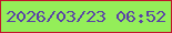 文字の大きさ：2、枠の色：c2142c、背景の色：94ee59、文字の色：5a44a6 無料ブログパーツのブログ時計