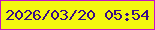 文字の大きさ：5、枠の色：c214c5、背景の色：f3f70f、文字の色：390d85 無料ブログパーツのブログ時計
