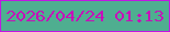 文字の大きさ：2、枠の色：c215e3、背景の色：4fae90、文字の色：c610b9 無料ブログパーツのブログ時計