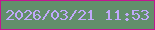 文字の大きさ：4、枠の色：c21690、背景の色：628f6b、文字の色：c0a9fb 無料ブログパーツのブログ時計