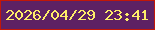 文字の大きさ：3、枠の色：c21708、背景の色：5e2164、文字の色：feee69 無料ブログパーツのブログ時計