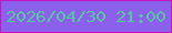文字の大きさ：3、枠の色：c217be、背景の色：8a60ec、文字の色：59c4a3 無料ブログパーツのブログ時計