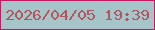 文字の大きさ：3、枠の色：c21961、背景の色：a6c5c9、文字の色：b3555f 無料ブログパーツのブログ時計