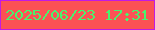 文字の大きさ：4、枠の色：c21ae5、背景の色：fb5155、文字の色：48f26d 無料ブログパーツのブログ時計