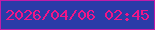 文字の大きさ：5、枠の色：c21ba7、背景の色：2b3ba8、文字の色：f01688 無料ブログパーツのブログ時計