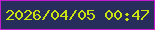 文字の大きさ：2、枠の色：c21bd0、背景の色：272e5c、文字の色：cbe311 無料ブログパーツのブログ時計