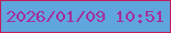 文字の大きさ：2、枠の色：c21c5c、背景の色：5fa6de、文字の色：a42f9b 無料ブログパーツのブログ時計
