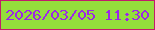 文字の大きさ：5、枠の色：c21c6b、背景の色：94de3c、文字の色：9c26e8 無料ブログパーツのブログ時計