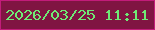 文字の大きさ：1、枠の色：c21c7a、背景の色：801442、文字の色：6fe975 無料ブログパーツのブログ時計