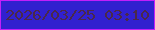 文字の大きさ：1、枠の色：c21efa、背景の色：3120cf、文字の色：4a294a 無料ブログパーツのブログ時計