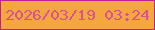 文字の大きさ：5、枠の色：c21f94、背景の色：f4a63f、文字の色：d95093 無料ブログパーツのブログ時計