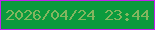 文字の大きさ：4、枠の色：c222ee、背景の色：0b9a3d、文字の色：83b55f 無料ブログパーツのブログ時計