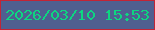 文字の大きさ：3、枠の色：c22436、背景の色：4f5f90、文字の色：0dd681 無料ブログパーツのブログ時計