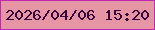 文字の大きさ：2、枠の色：c227b0、背景の色：e695a5、文字の色：37033b 無料ブログパーツのブログ時計