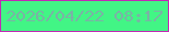 文字の大きさ：1、枠の色：c229b5、背景の色：42f585、文字の色：7ab3a5 無料ブログパーツのブログ時計