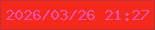 文字の大きさ：1、枠の色：c22f33、背景の色：f5291b、文字の色：ee50a4 無料ブログパーツのブログ時計