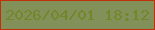 文字の大きさ：2、枠の色：c2300a、背景の色：819159、文字の色：748628 無料ブログパーツのブログ時計