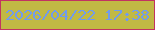 文字の大きさ：4、枠の色：c23361、背景の色：c1b944、文字の色：719bed 無料ブログパーツのブログ時計