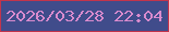 文字の大きさ：1、枠の色：c2344c、背景の色：404c8b、文字の色：d98bce 無料ブログパーツのブログ時計