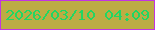 文字の大きさ：1、枠の色：c234e1、背景の色：bcac44、文字の色：21d663 無料ブログパーツのブログ時計
